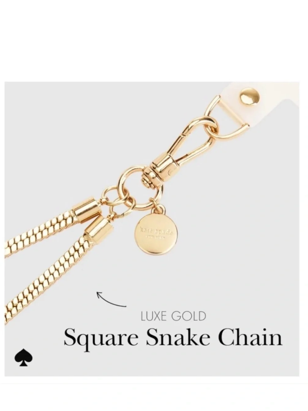 Kate Spade Phone Crossbody CHAIN - Heart of Gold NWT Universal Fit - NWT